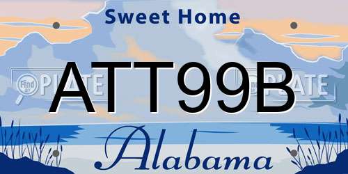 ATT99B Alabama License Plate