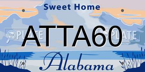 ATTA60 Alabama License Plate