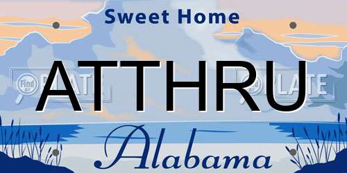 ATTHRU Alabama License Plate