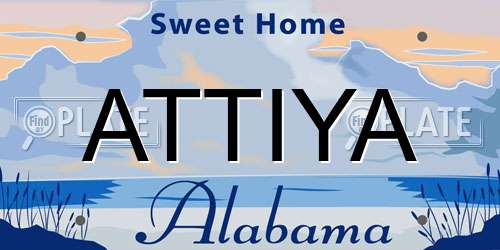 ATTIYA Alabama License Plate