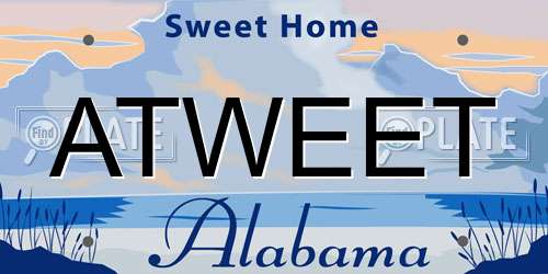 ATWEET Alabama License Plate