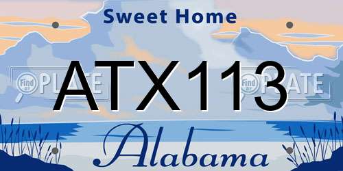 ATX113 Alabama License Plate