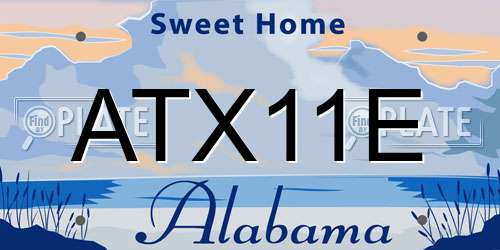 ATX11E Alabama License Plate