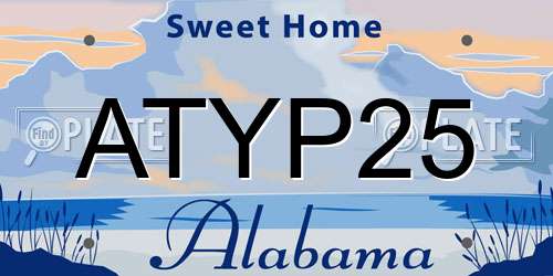 ATYP25 Alabama License Plate