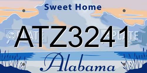 ATZ3241 Alabama License Plate