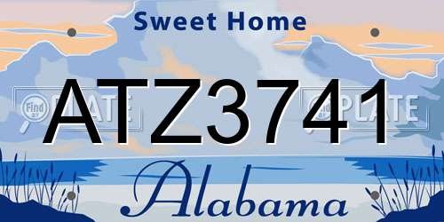ATZ3741 Alabama License Plate