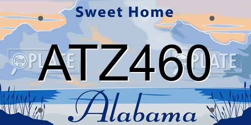 ATZ460 Alabama License Plate