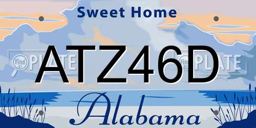 ATZ46D Alabama License Plate