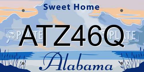 ATZ46Q Alabama License Plate