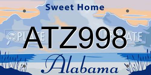 ATZ998 Alabama License Plate
