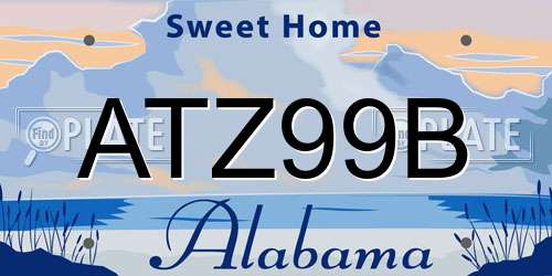 ATZ99B Alabama License Plate