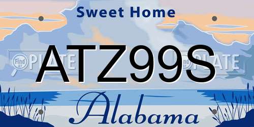 ATZ99S Alabama License Plate