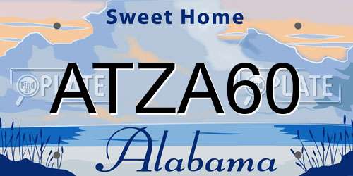 ATZA60 Alabama License Plate
