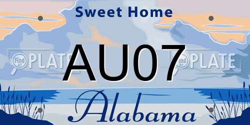 AU07 Alabama License Plate