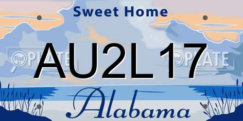 AU2L17 Alabama License Plate