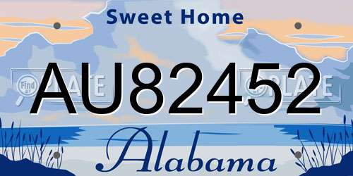 AU82452 Alabama License Plate