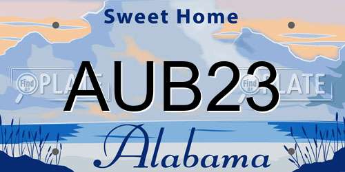 AUB23 Alabama License Plate