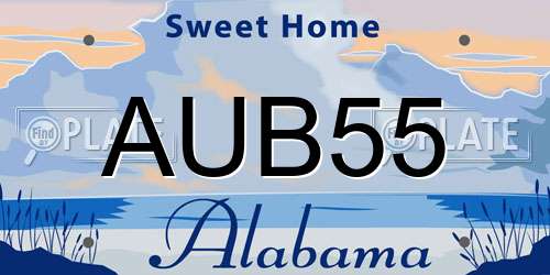 AUB55 Alabama License Plate