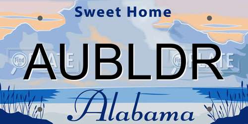 AUBLDR Alabama License Plate