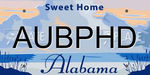 AUBPHD Alabama License Plate
