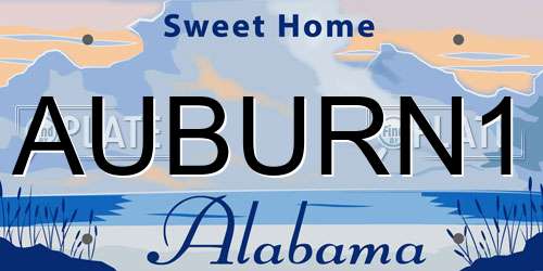 AUBURN1 Alabama License Plate