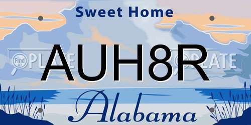 AUH8R Alabama License Plate
