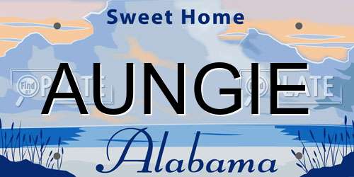 AUNGIE Alabama License Plate