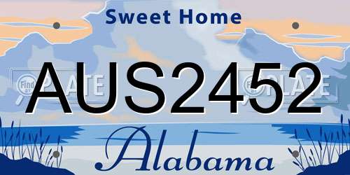 AUS2452 Alabama License Plate
