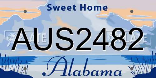 AUS2482 Alabama License Plate
