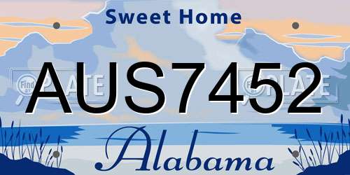 AUS7452 Alabama License Plate