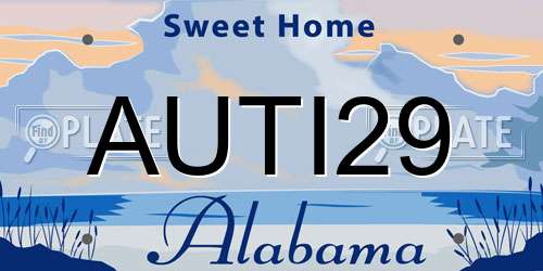 AUTI29 Alabama License Plate