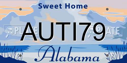 AUTI79 Alabama License Plate