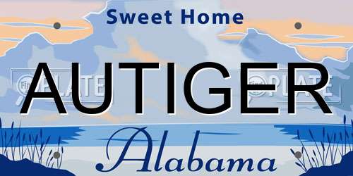 AUTIGER Alabama License Plate