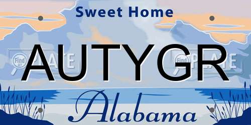 AUTYGR Alabama License Plate