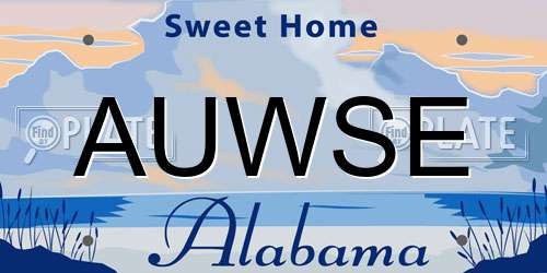 AUWSE Alabama License Plate