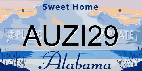 AUZI29 Alabama License Plate