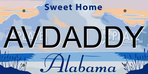 AVDADDY Alabama License Plate