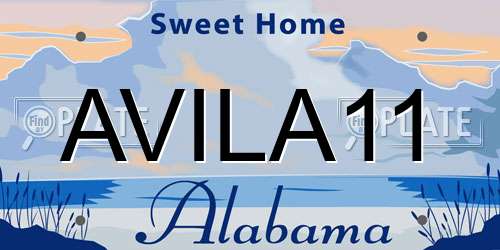 AVILA11 Alabama License Plate