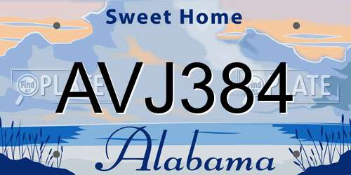 AVJ384 Alabama License Plate