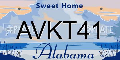 AVKT41 Alabama License Plate