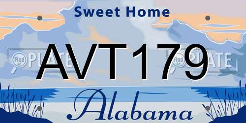 AVT179 Alabama License Plate