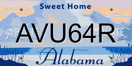 AVU64R Alabama License Plate