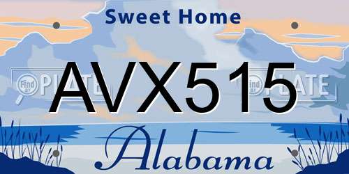 AVX515 Alabama License Plate