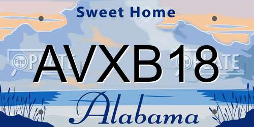 AVXB18 Alabama License Plate