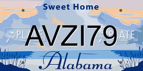 AVZI79 Alabama License Plate