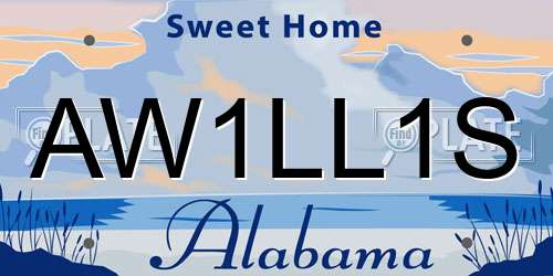 AW1LL1S Alabama License Plate