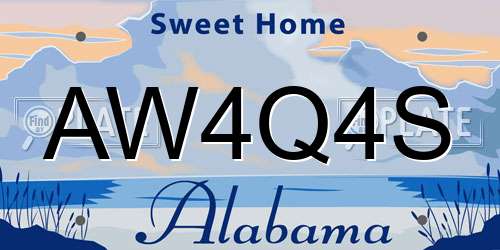 AW4Q4S Alabama License Plate