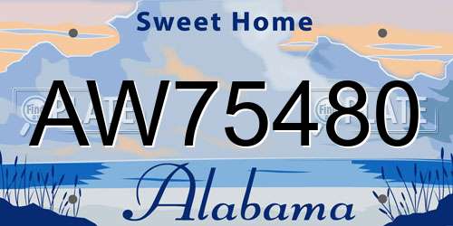 AW75480 Alabama License Plate