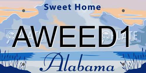 AWEED1 Alabama License Plate