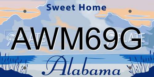 AWM69G Alabama License Plate